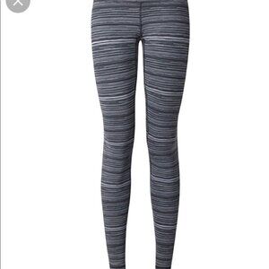 LULULEMON Wunder Under Pant III- Cyber Stripe Deep Coal Black size 4
